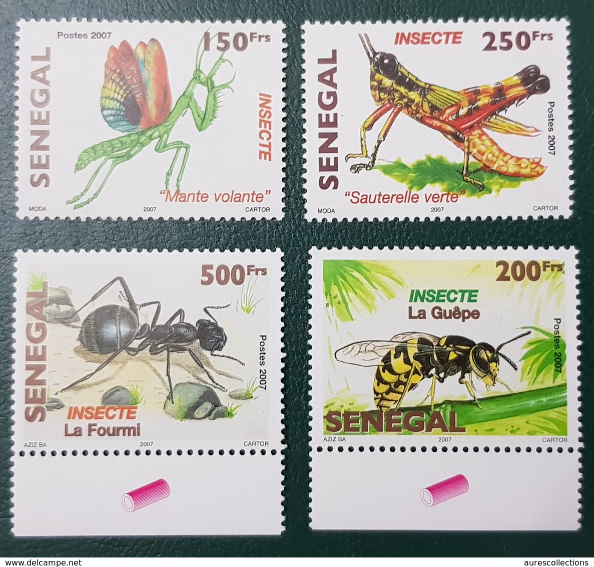 SENEGAL 2007 2010 INSECTS INSECTES ANT ANTS FOURMI FOURMIS GUEPE MANTE RELIGIEUSE MANTIS - RARE -  MNH ** - Abeilles