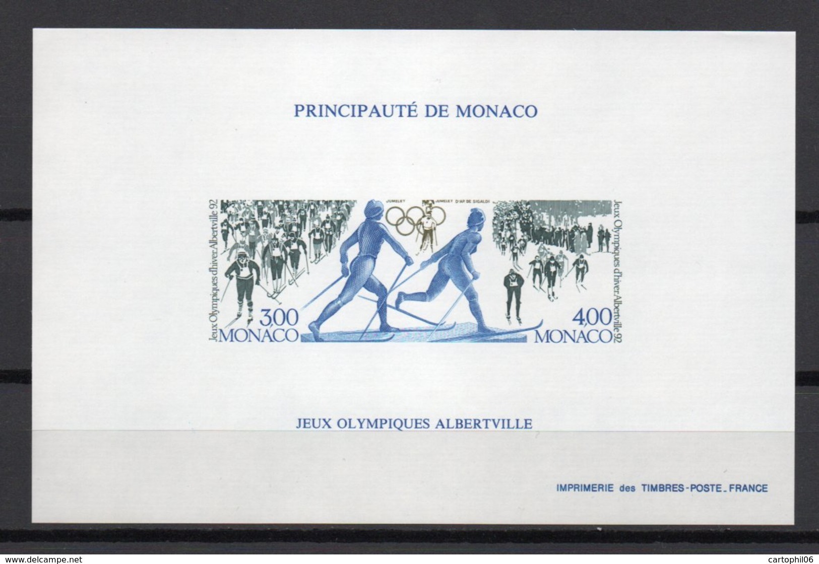 - MONACO Bloc Spécial N° 15a Neuf ** NON DENTELÉ - Jeux Olympiques ALBERTVILLE 1992 - - Blocs