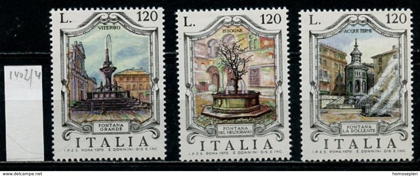 Italie - Italy - Italien 1979 Y&T N°1402 à 1404 - Michel N°1379 à 1381 *** - Fontaines D'Italie - 1971-80:  Nuevos