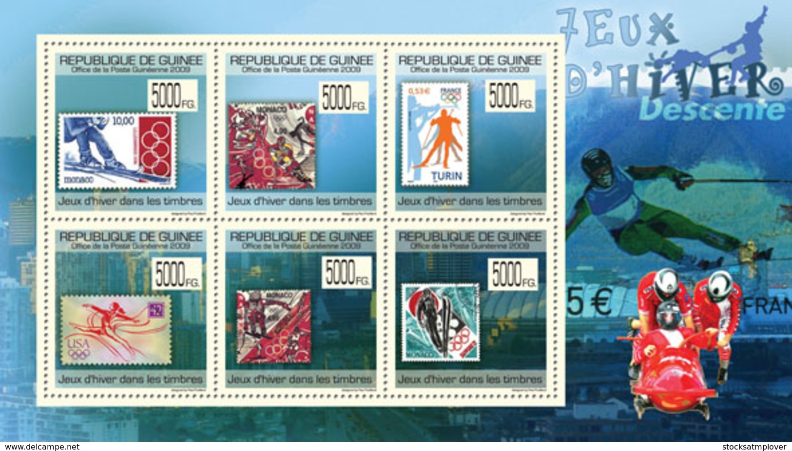 Guinea 2009  Stamps On Stamps  Winter Olympic  Games - República De Guinea (1958-...)