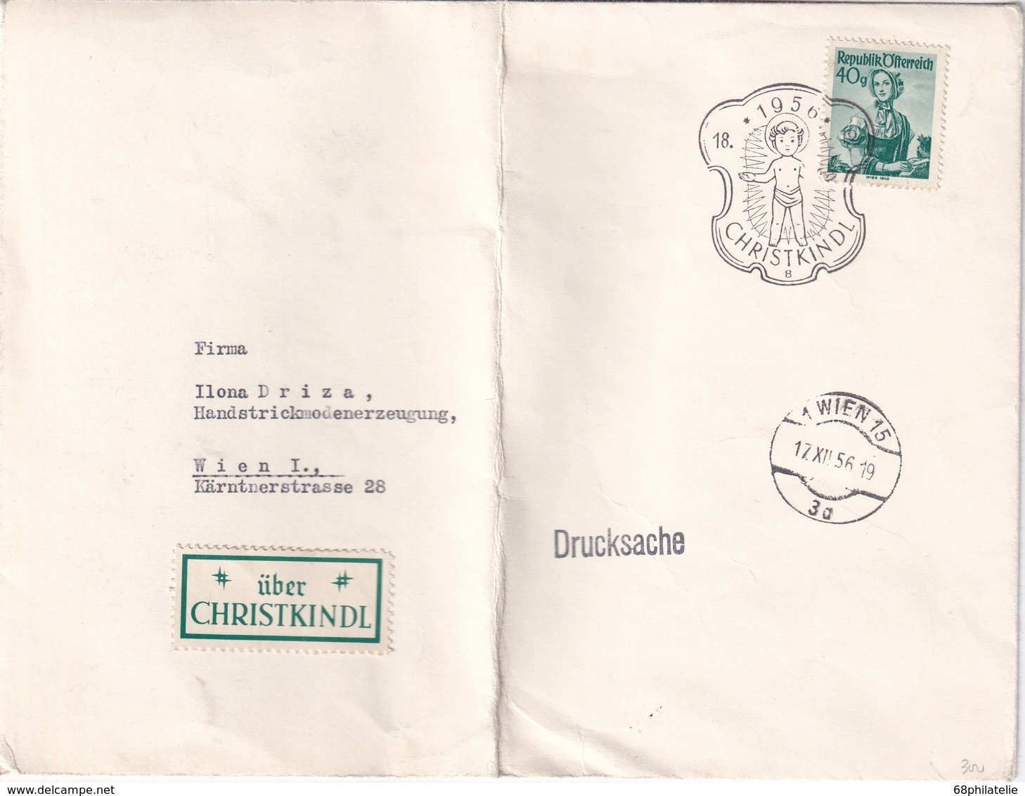 AUTRICHE 1956 LETTRE ÜBER CHRISTKINDL - Storia Postale