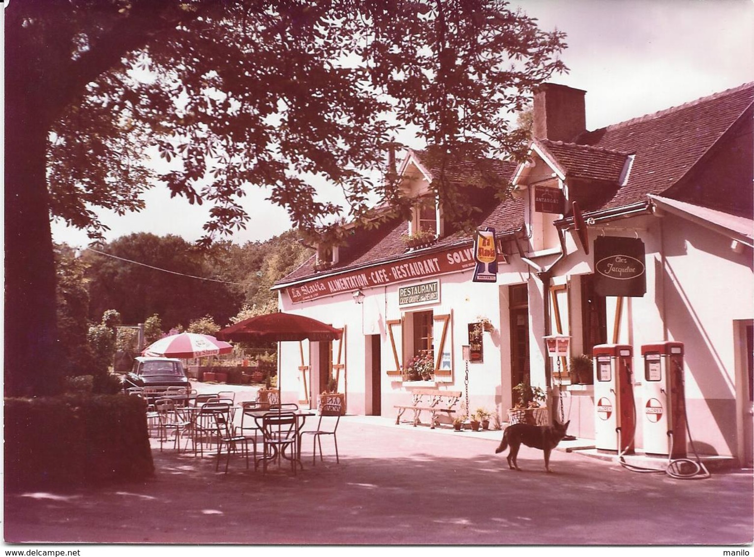 CHANCEAUX Près LOCHES (37) CAFE RESTAU."CHEZ JACQUELINE" POMPE ESSENCE  Photo Originale Années 60/ COMBIER CIM Imp Macon - Places