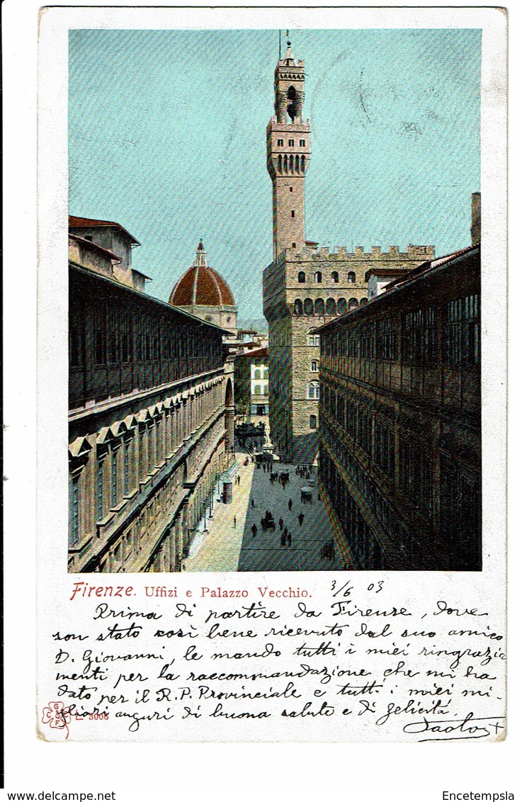 CPA - Carte Postale -Italie- Firenze Uffizi E Palazzo Vecchio 1903- VM2112 - Firenze (Florence)
