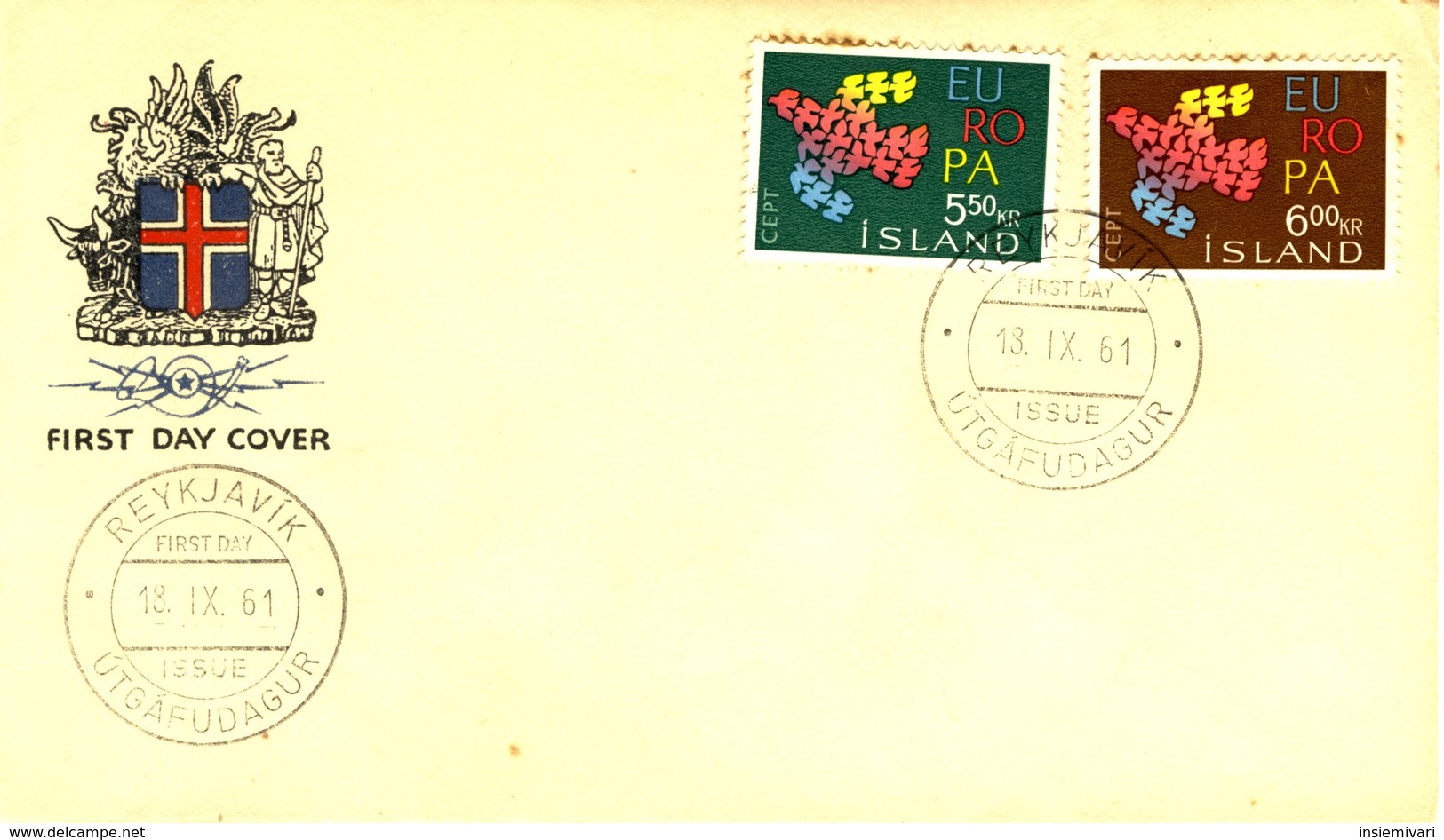 ISLANDA - 1961 - EUROPA FDC. - FDC