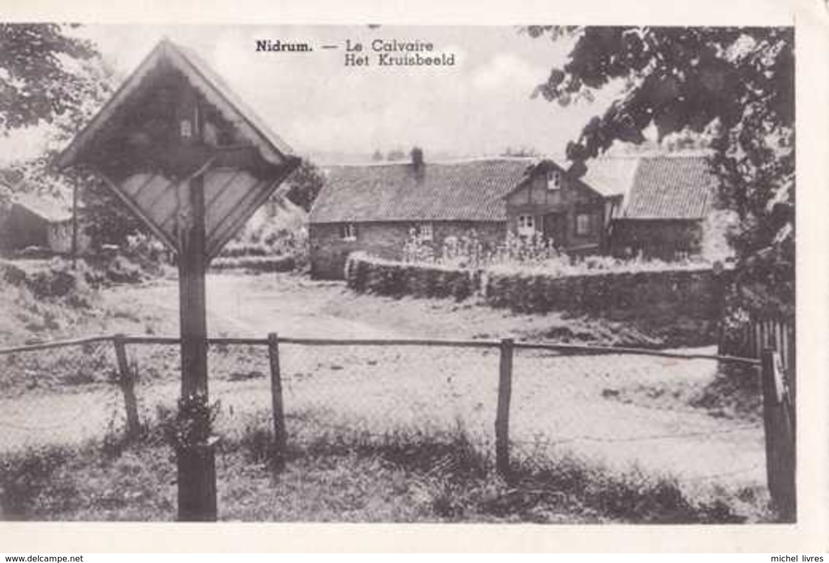 Nidrum - Le Calvaire - Het Kruisbeeld - Circulé En 1953 - TBE - Butgenbach - Bütgenbach