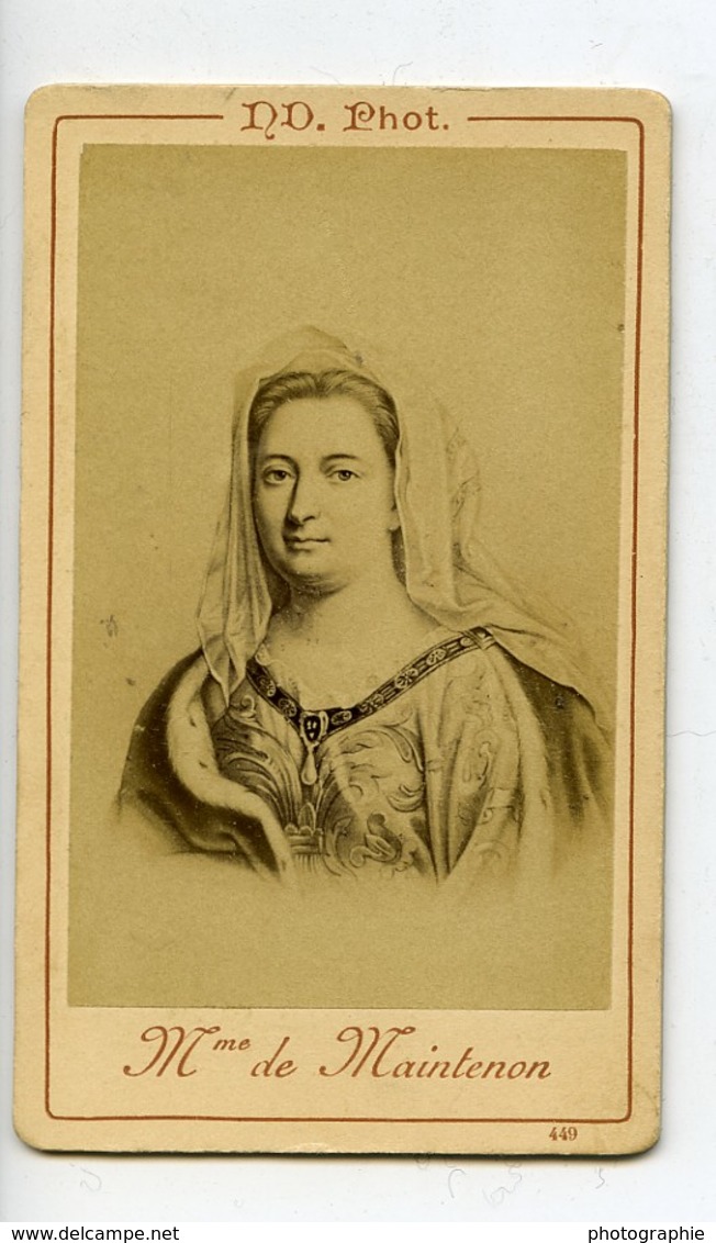 France Madame De Maintenon Portrait Ancienne CDV Photo Neurdein 1880 - Anciennes (Av. 1900)