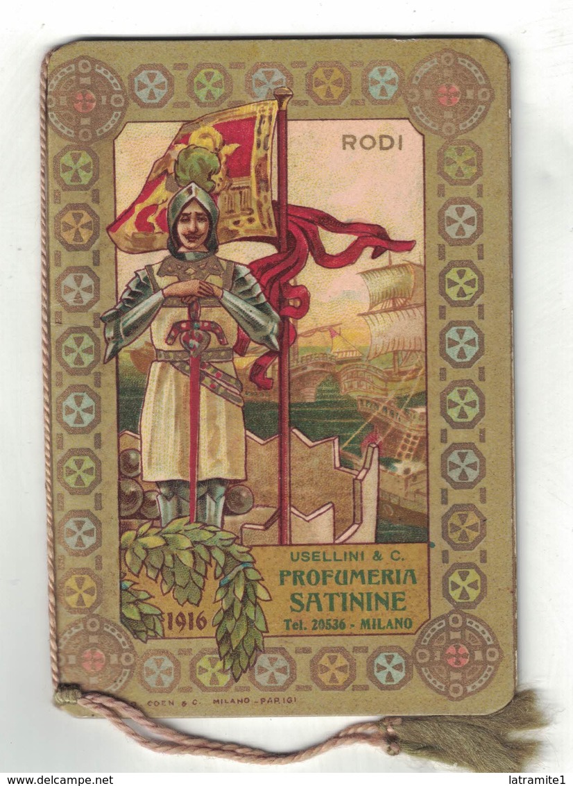 CALENDARIETTO   SATININE 1916  RODI - Altri & Non Classificati