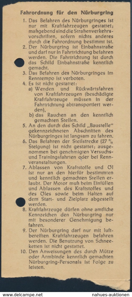 Ticket Gutschein Eintrittskarte 1 Runde Nürburgring + Fahrordnung Auto Rennsport - Eintrittskarten