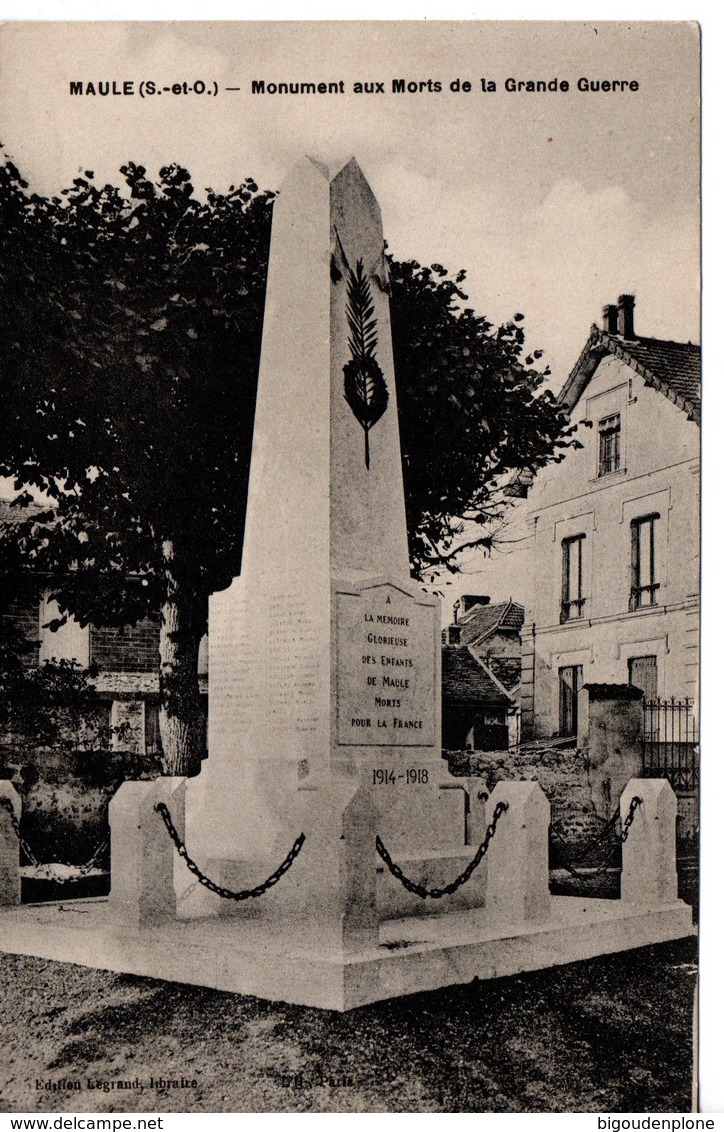 MAULE Monument Aux Morts De La Grande Guerre - Maule