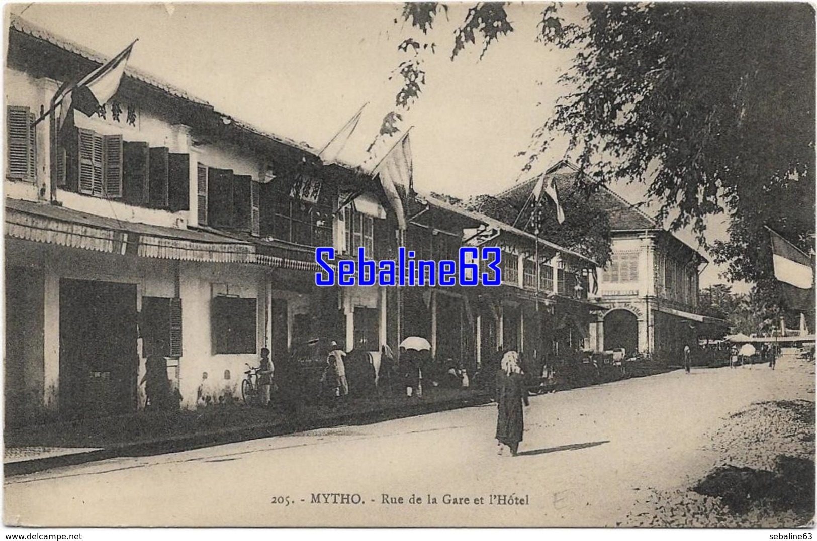 Mytho - Rue De La Gare Et L'Hotel - 1923 - Viêt-Nam