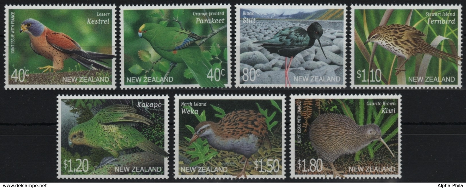 Neuseeland 2000 - Mi-Nr. 1873-1879 ** - MNH - Vögel / Birds - Ungebraucht