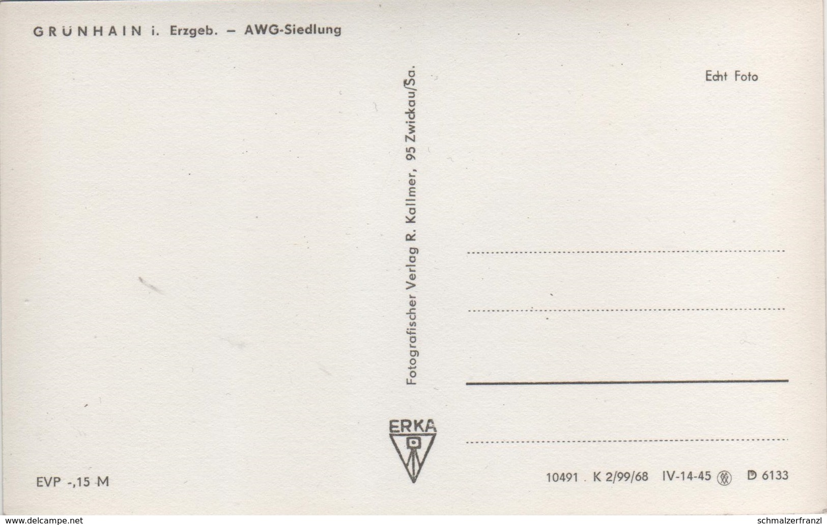 AK Grünhain AWG Siedlung A Beierfeld Aue Schwarzenberg Lauter Bernsbach Elterlein Waschleithe Schwarzbach Erzgebirge DDR - Gruenhain