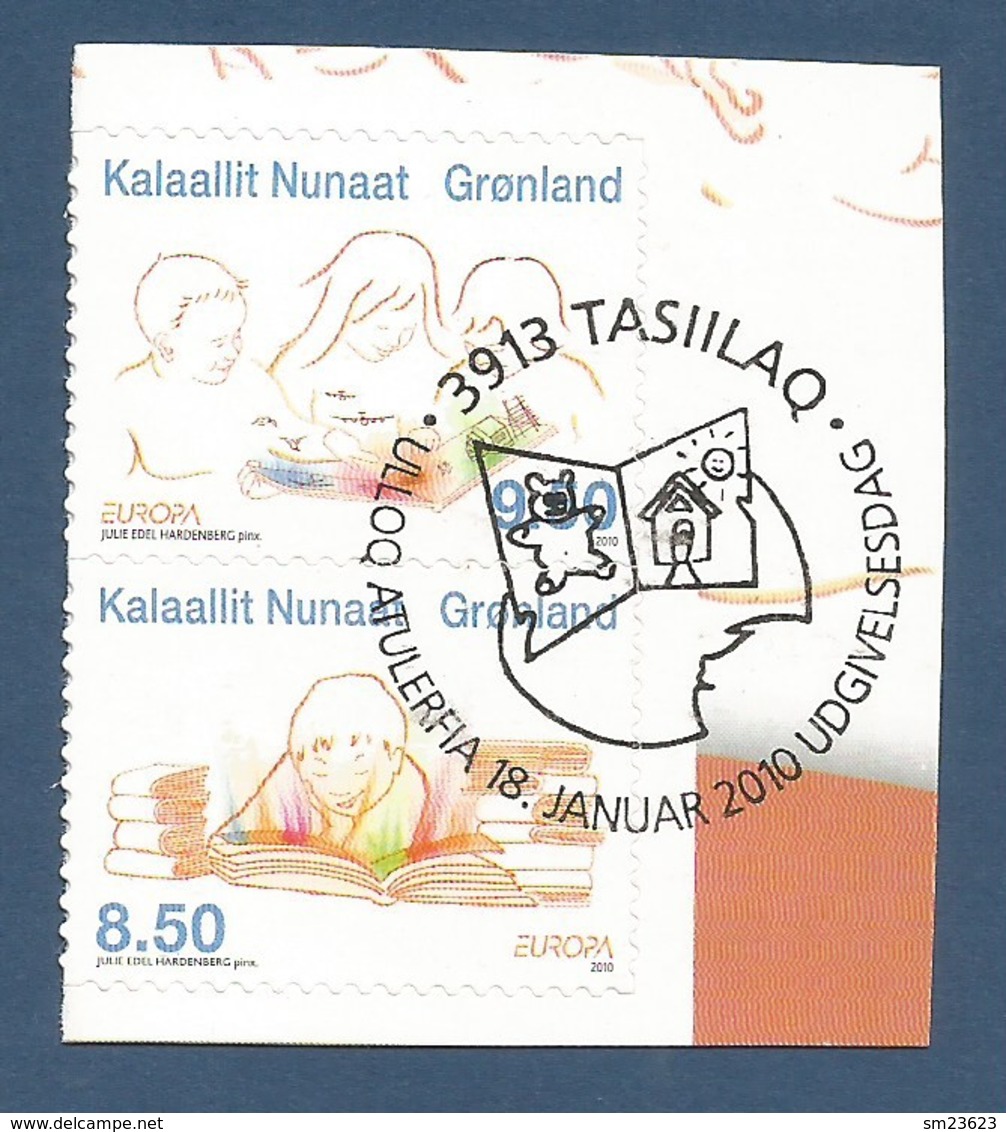 Dänemark-Grönland  2010  Mi.Nr. 556 / 557 , EUROPA CEPT - Kinderbücher - Selbstklebend - Gestempelt / Used / (o) - 2010