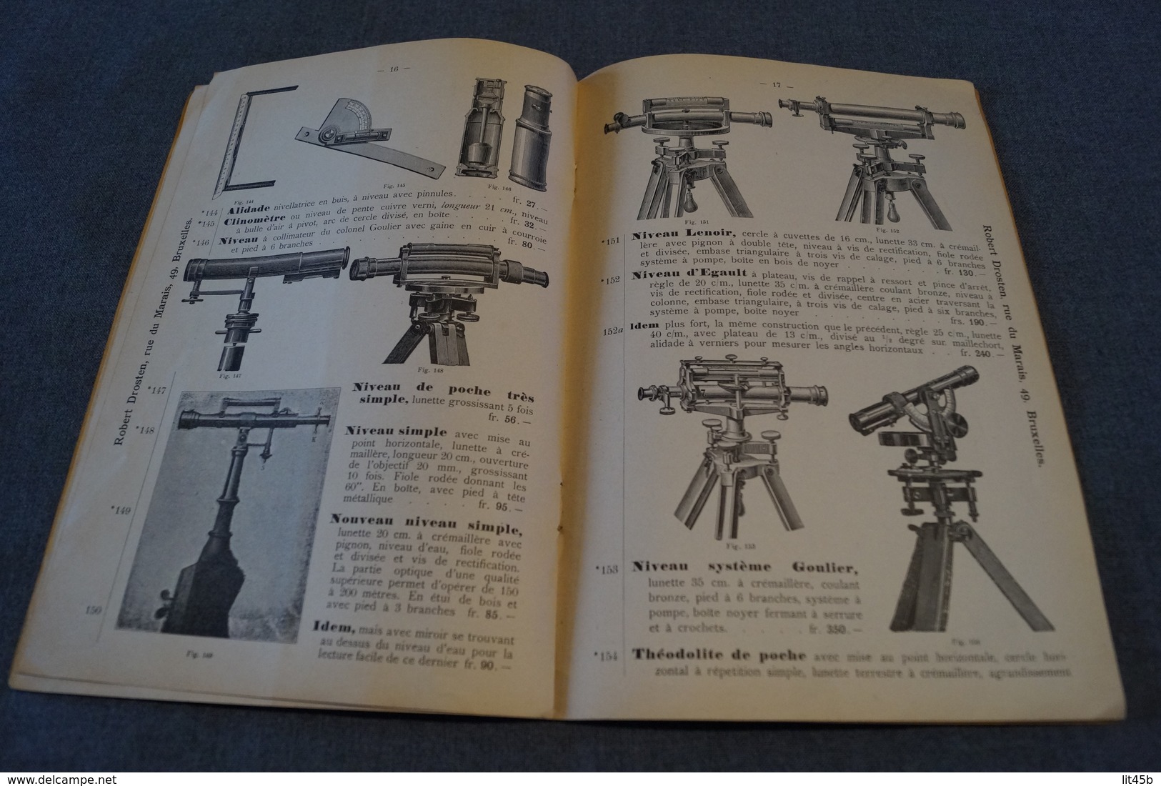 ancien catalogue maison Robert Drosten,Bruxelles 1910,instruments de dessin,28 P., 26 Cm. sur 17,5 Cm.