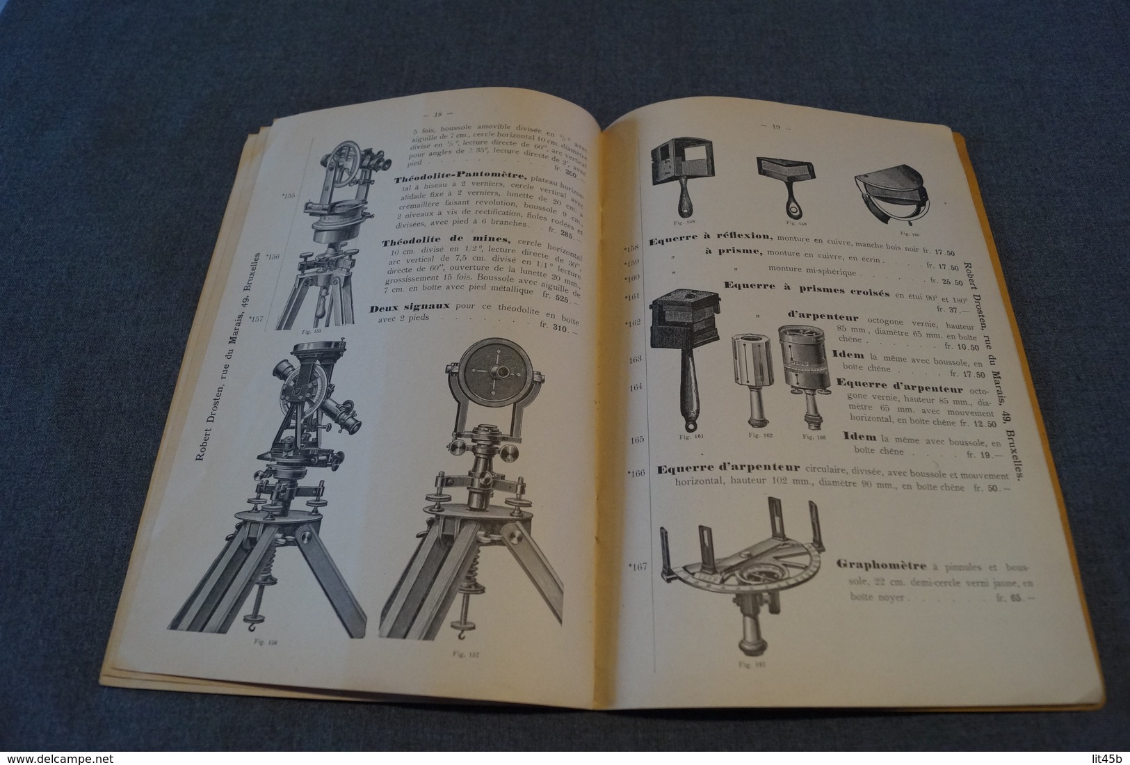 ancien catalogue maison Robert Drosten,Bruxelles 1910,instruments de dessin,28 P., 26 Cm. sur 17,5 Cm.