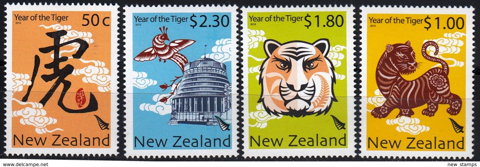 New Zealand 2010 Year Of The Tiger 4v MNH - Chinese New Year