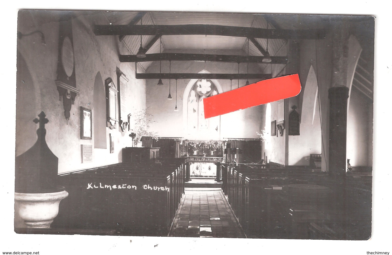 RP KILMESTON CHURCH INTERIOR Nr ALRESFORD & WINCHESTER PLAIN BACK POSTCARD - Otros & Sin Clasificación