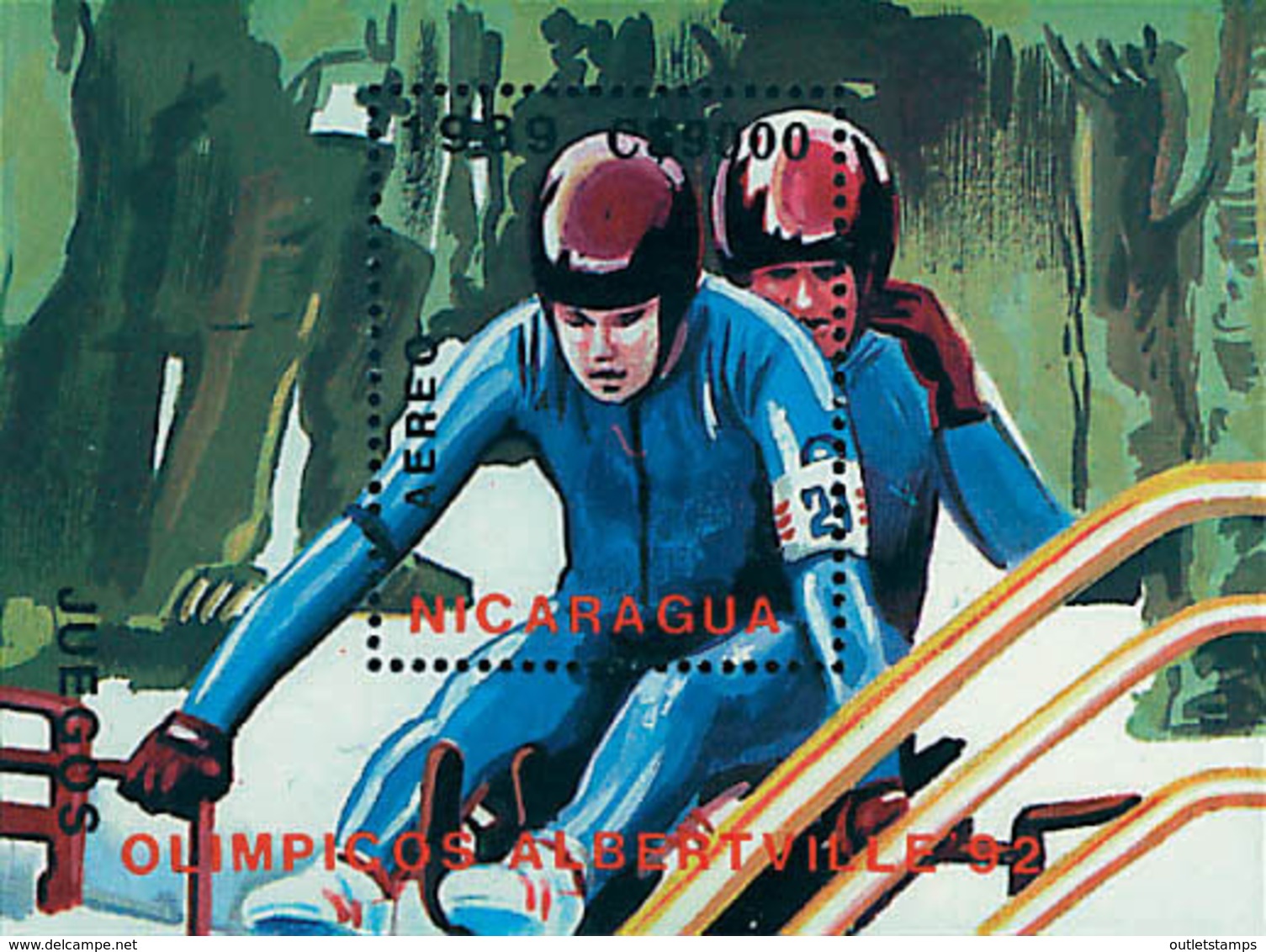 Ref. 71414 * NEW *  - NICARAGUA . 1989. XVI OLYMPIC WINTER GAMES. ALBERTVILLE 1992. 16 JUEGOS OLIMPICOS  INVIERNO ALBERT - Nicaragua