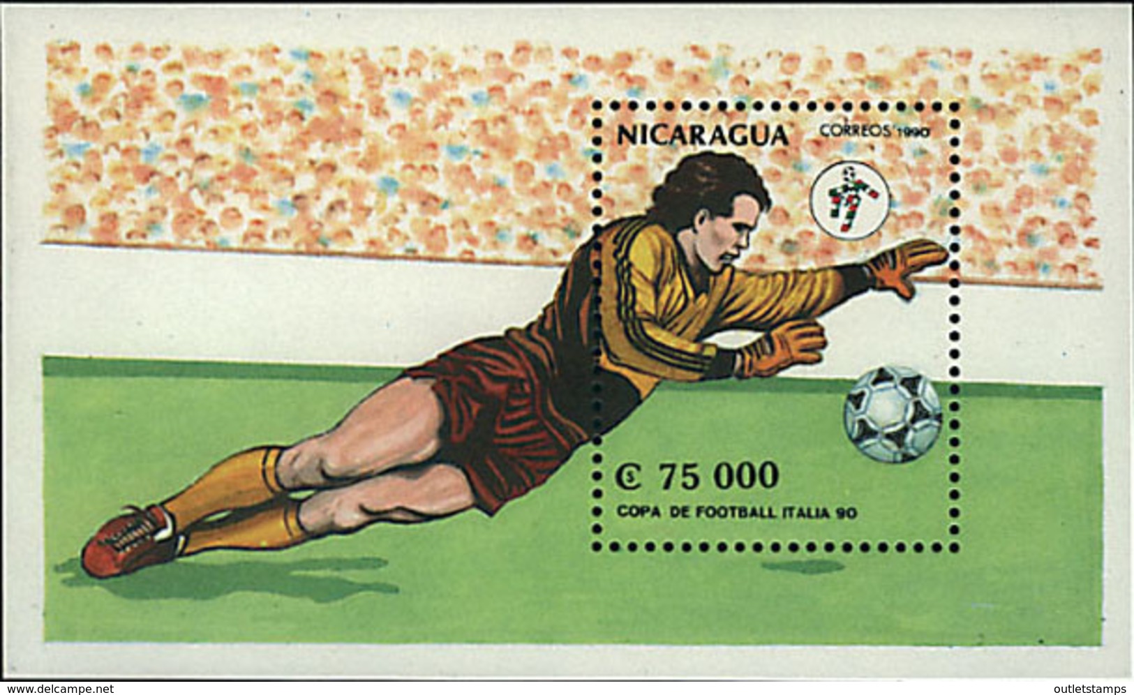 Ref. 68435 * NEW *  - NICARAGUA . 1990. FOOTBALL WORLD CUP. ITALY-90. COPA DEL MUNDO DE FUTBOL. ITALIA-90 - Nicaragua