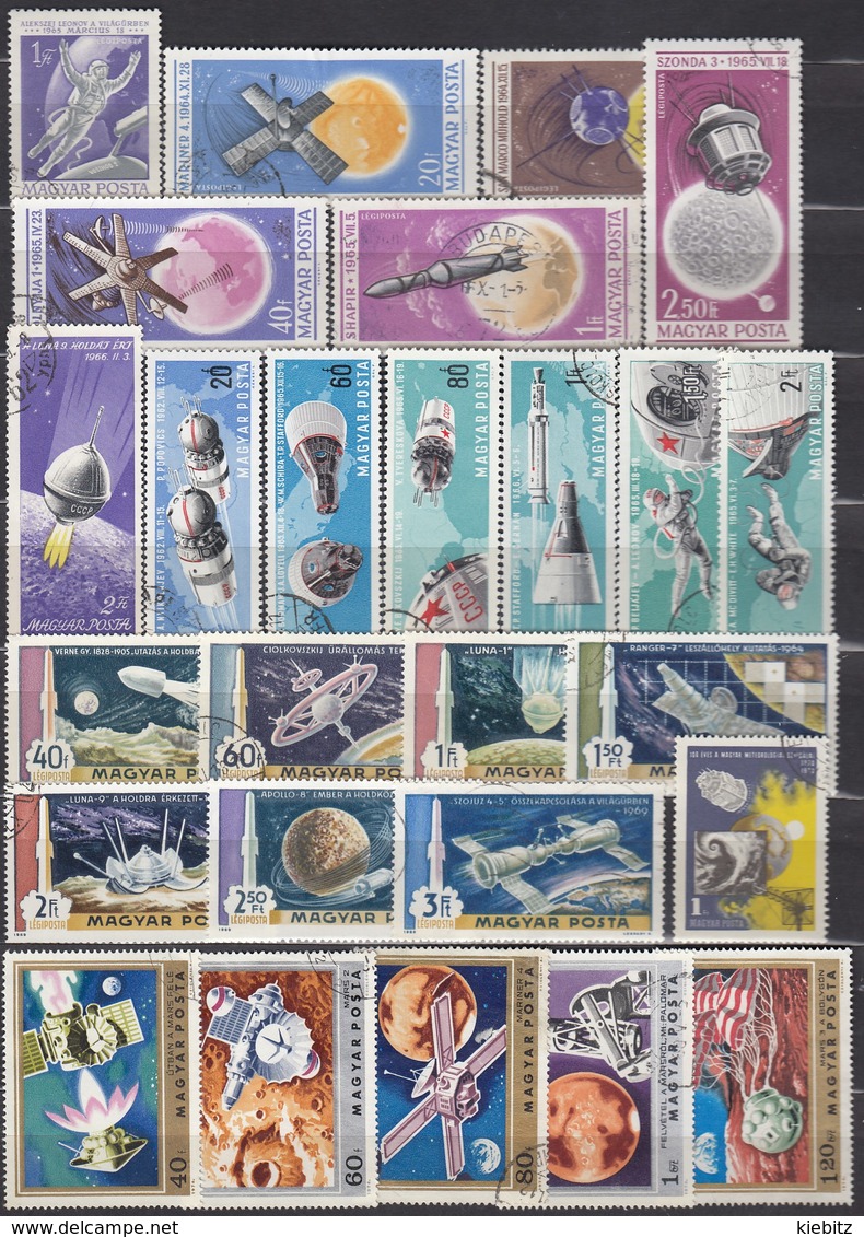 UNGARN 1965-1974 Partie Raumfahrt Mit 26 Verschiedenen  Used - Europa