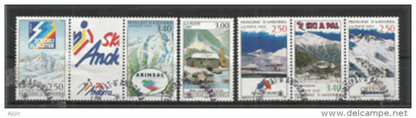 L'ANDORRE , Paysages Durant L'hiver, Oblitérés, Première Qualité. - Used Stamps