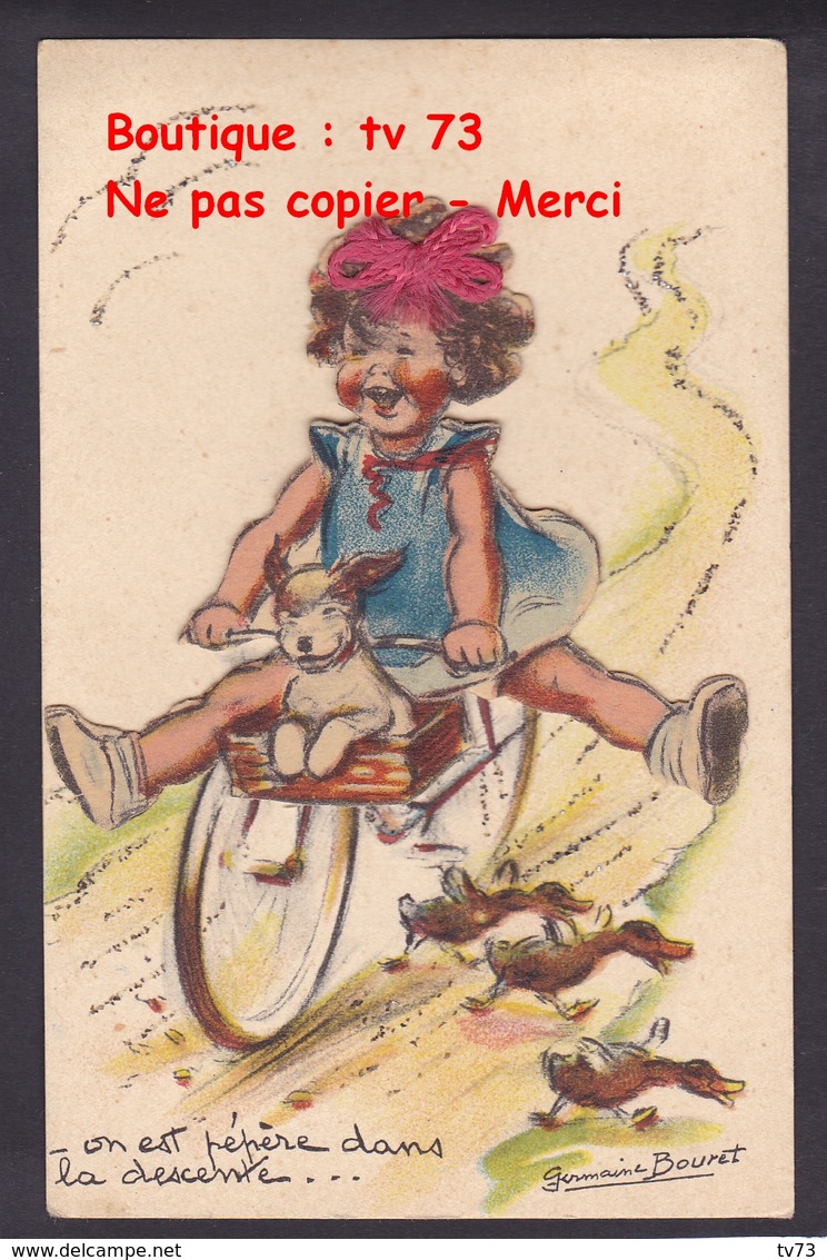 Q1500 - Germaine BOURET - On Est Pépère Dans La Descente - Ajouti Et Noeud Cordelette Vélo Humour - Illustrateur - Bouret, Germaine