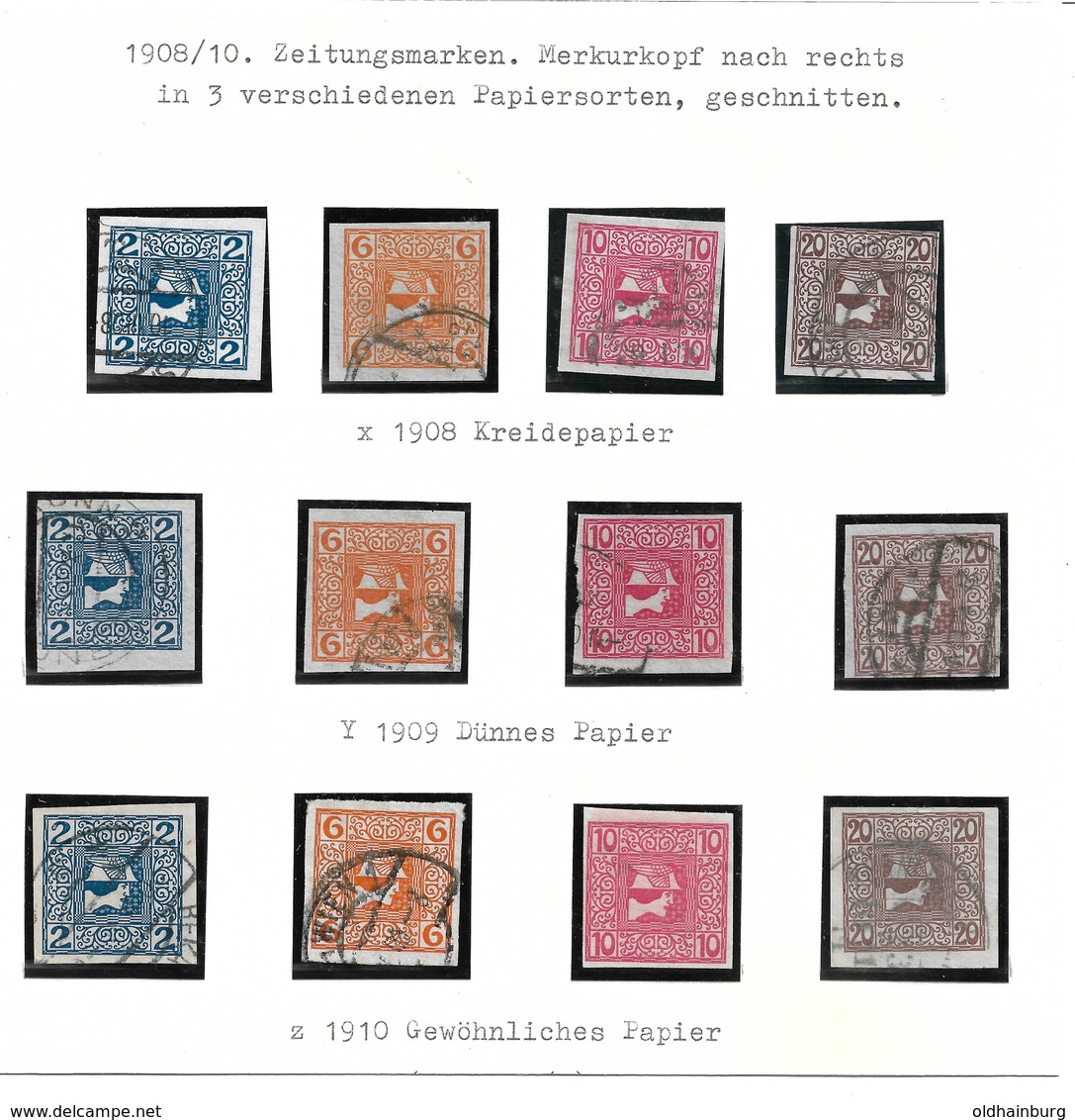 3000a: Österreich 1908- 1910, ANK 157- 160 X,y,z Komplett Gestempelt, Katalogwert 86.- € - Gebruikt