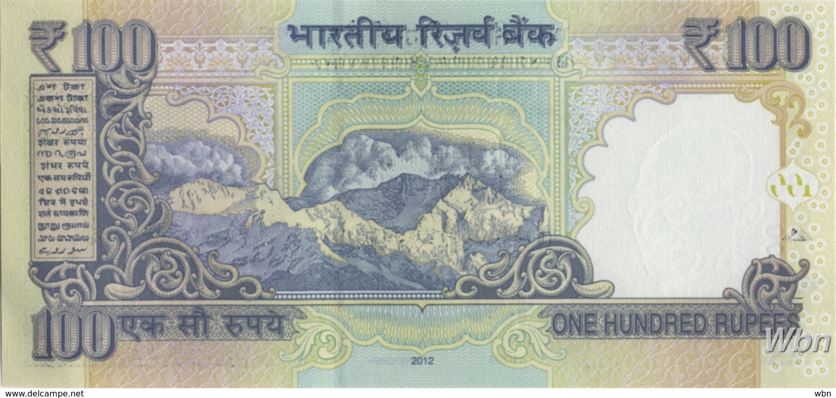 India 100 Rupees (P105)  Letter R 2012 -UNC- - Inde