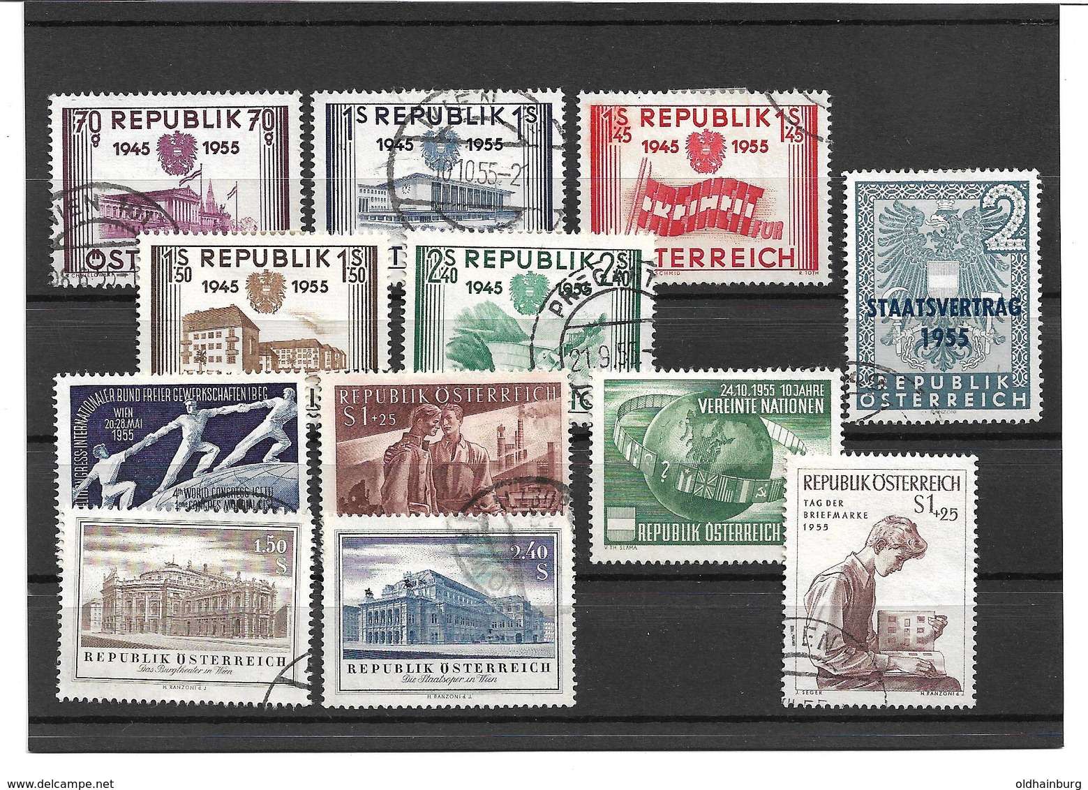 Österreich 1955 Komplettjahrgang Gestempelt O, ANK 48.- € - Ganze Jahrgänge