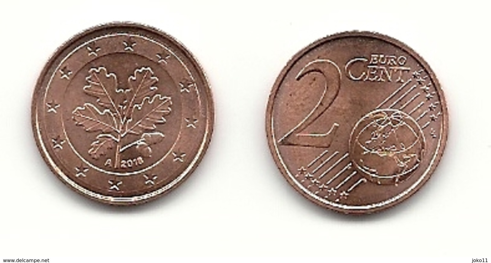 2 Cent, 2018, Prägestätte (A) Vz, Sehr Gut Erhaltene Umlaufmünze - Germany