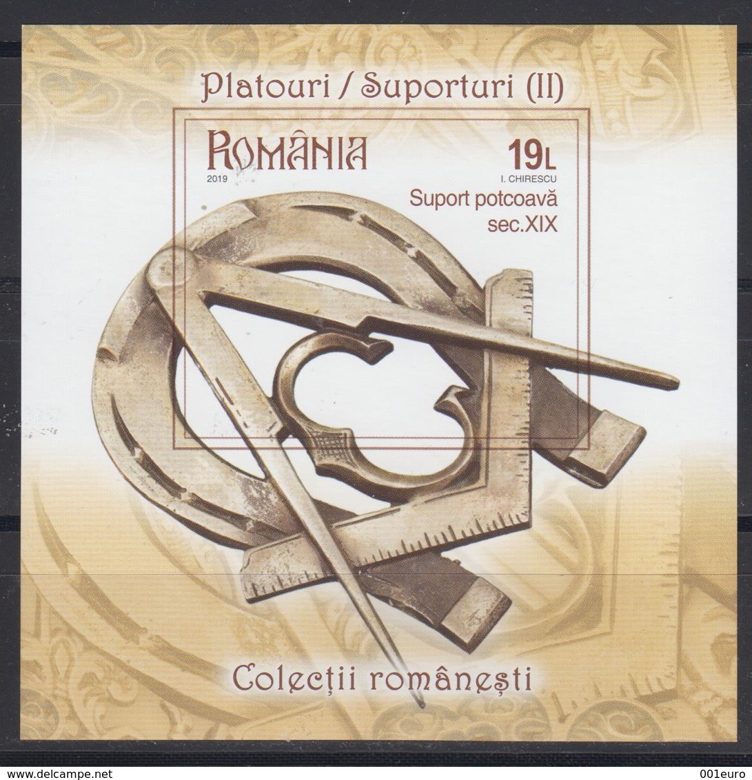 ROMANIA 2019: FREEMASONRY, OLD COLLECTION PLATEAUS / TRIVETS Mint Block - Registered Shipping! Envoi Enregistre! - Franc-Maçonnerie