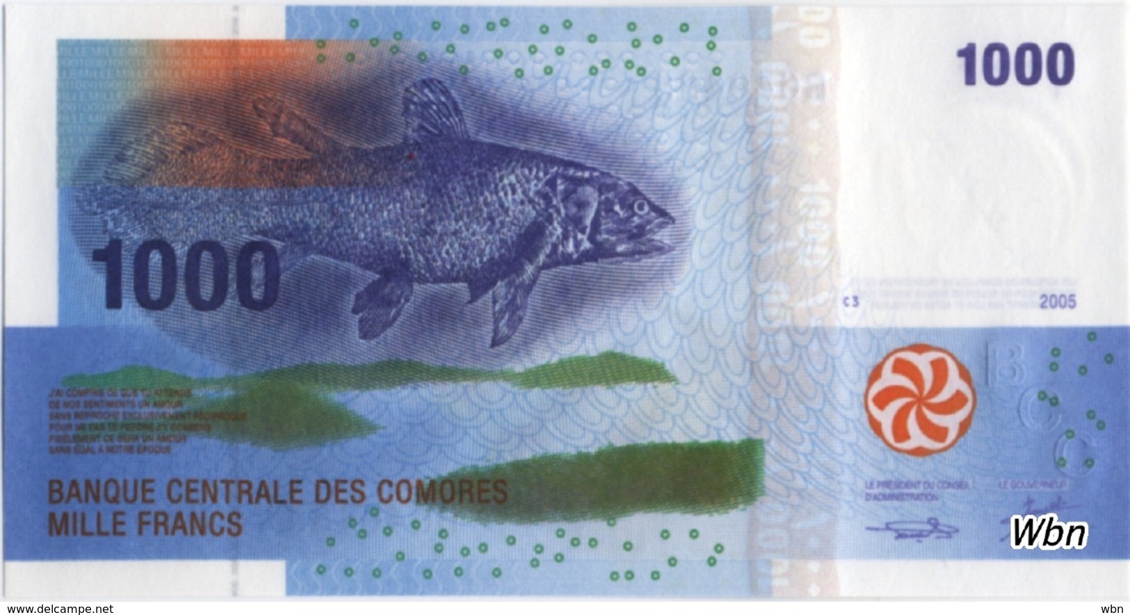 Comores 1000 Francs (P16) 2005 -UNC- - Comores