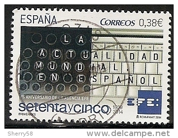 2014-ED. 4896 Efemérides. 75 Aniversario De La Agencia EFE -USADO - Used Stamps