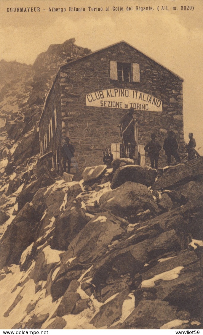 COURMAYEUR-AOSTA-ALBERGO RIFUGIO TORINO AL COLLE DEL GIGANTE-CARTOLINA VIAGGIATA IL 20-8-1910 - Aosta