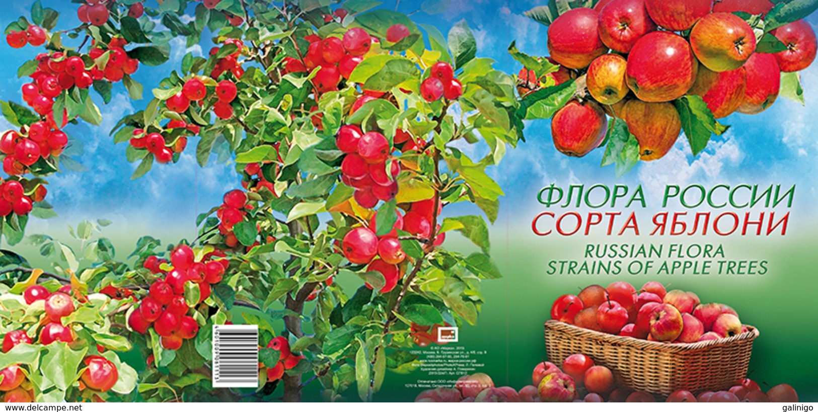 2019-2456-2459 (912 RUSSIA Souvenir Pack:FLORA: FRUITS:Strains Of Apple Trees (block Of 4v, 4 FDC And Sheet Of Vignettes - Unused Stamps