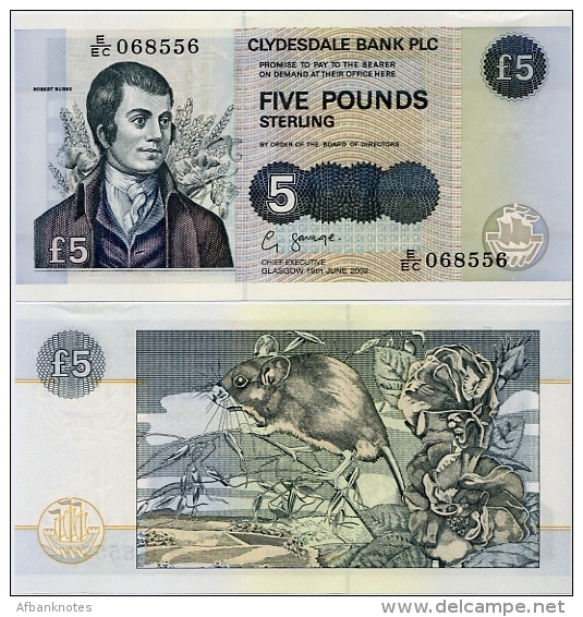 SCOTLAND - CB       5 Pounds       P-218d       19.6.2002       UNC - 5 Pounds