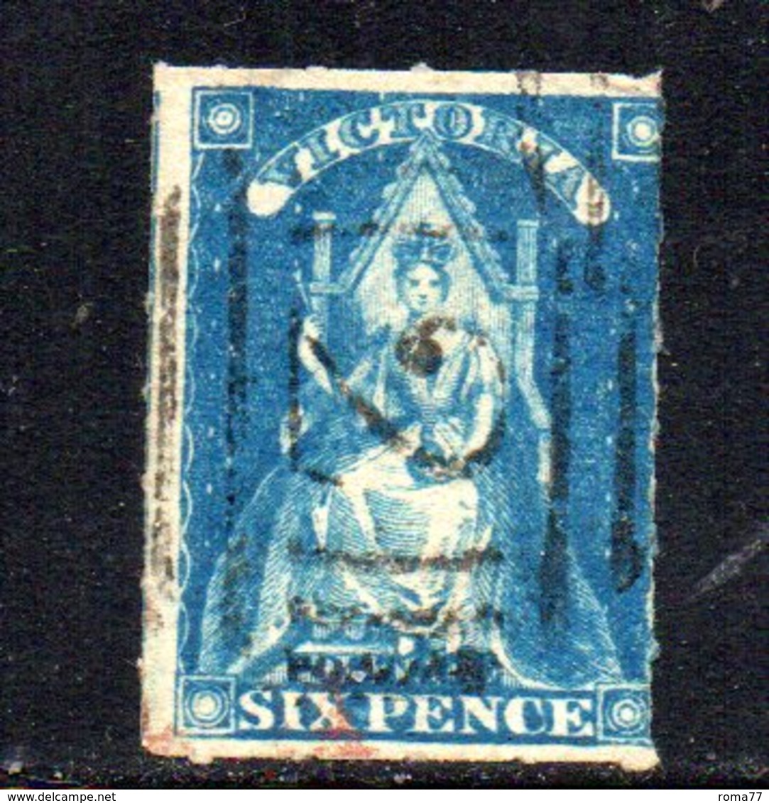 APR215 - VICTORIA 1856 , Vittoria 6 Pence N. 14  Usato  (2380A) . - Oblitérés