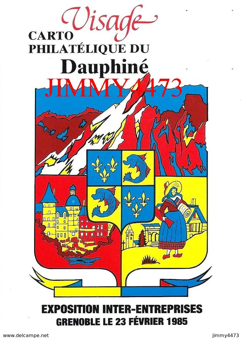 CPM - GRENOBLE 38 Isère - EXPOSITION CARTO PHILATELIQUE DU DAUPHINE Février 1985 - Carte Numérotée 01770 - Bolsas Y Salón Para Coleccionistas