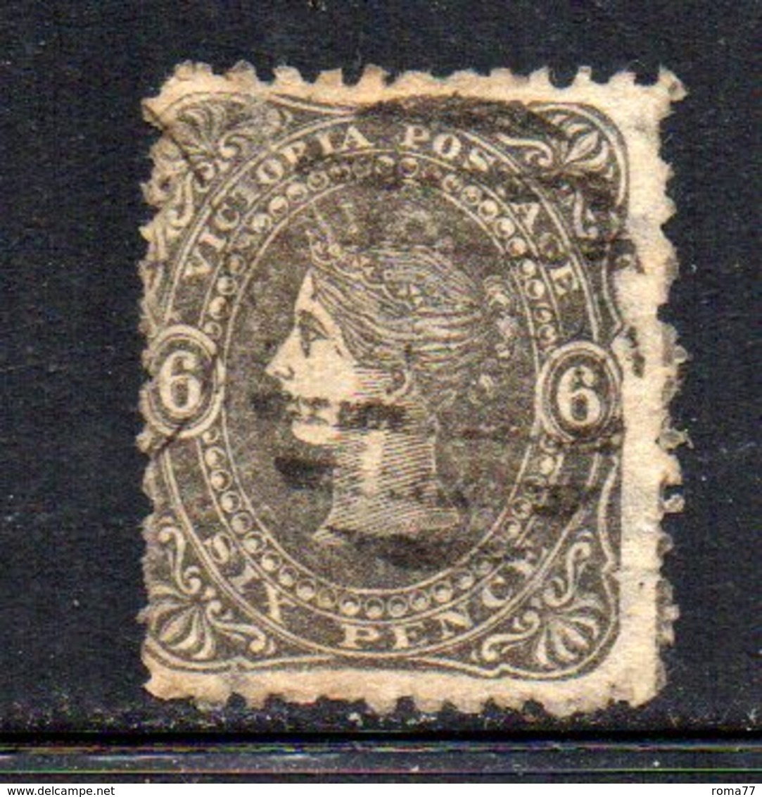 APR222 - VICTORIA 1861 , Vittoria 6 Pence Yvert N. 34 Usato  (2380A) . - Usati