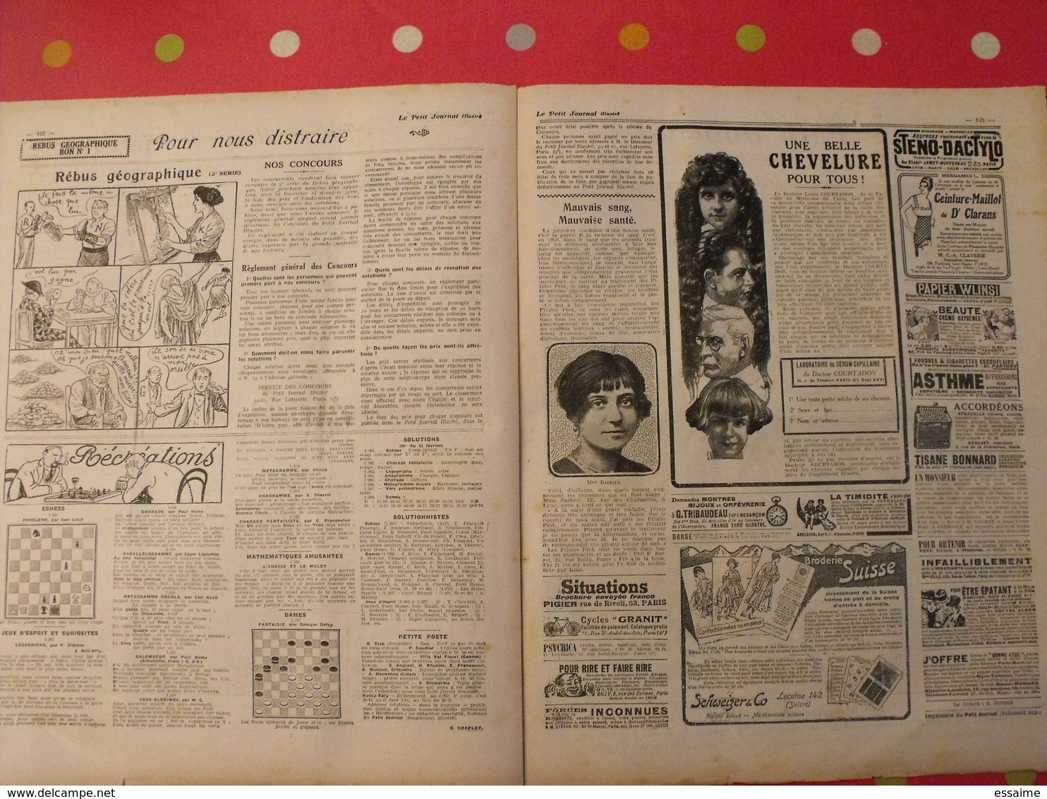 le petit journal illustré 20 mars 1921. mistinguett invention de la TSF branly marconi meurtre Dato