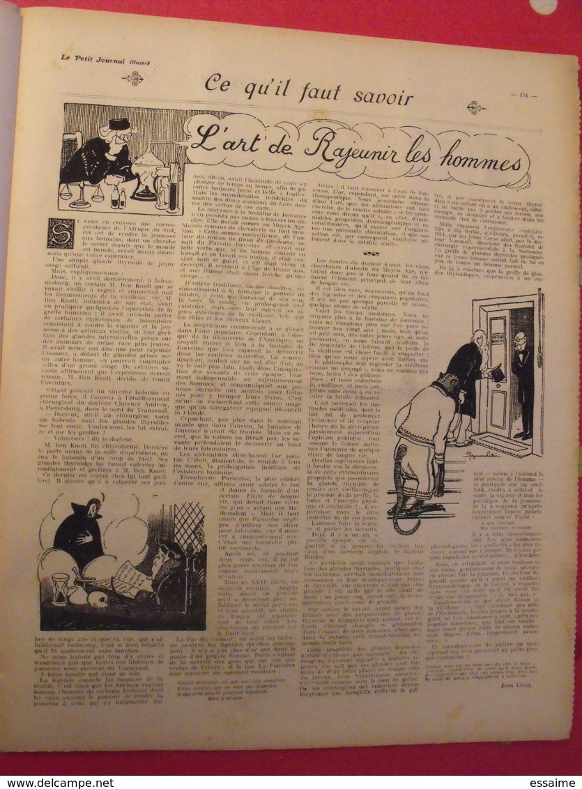 Le Petit Journal Illustré 27 Mars 1921. Hydravion Caproni Mistinguett Invention De La TSF Branly Marconi Meurtre Dato - 1900 - 1949