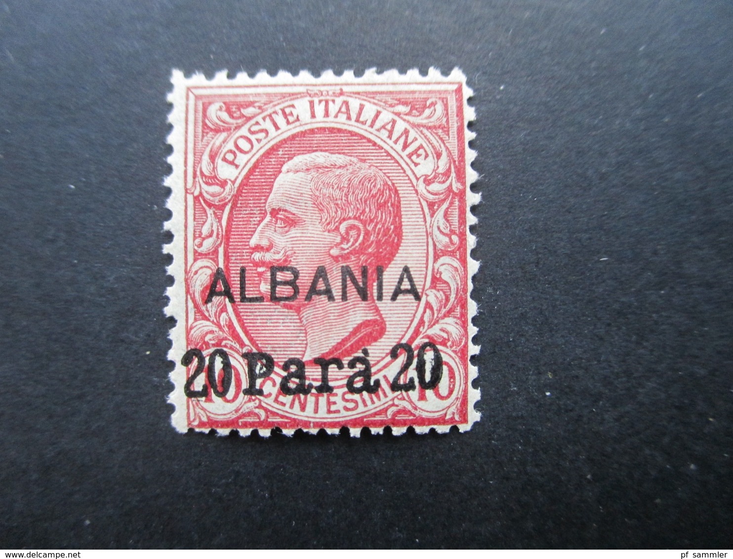 Italien / Albanien 2 Marken Mit Aufdruck Albania 10 Para Und 20 Para Ungebraucht / * / Falz - Albania