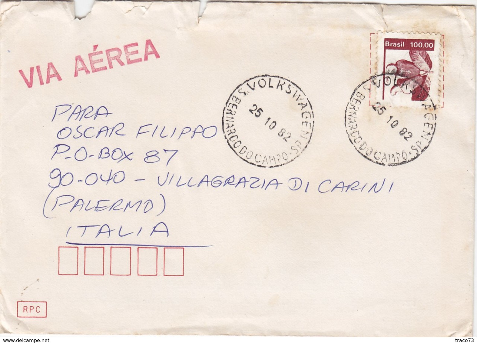 BRASILE /  ITALIA -  Cover _ Lettera - Storia Postale