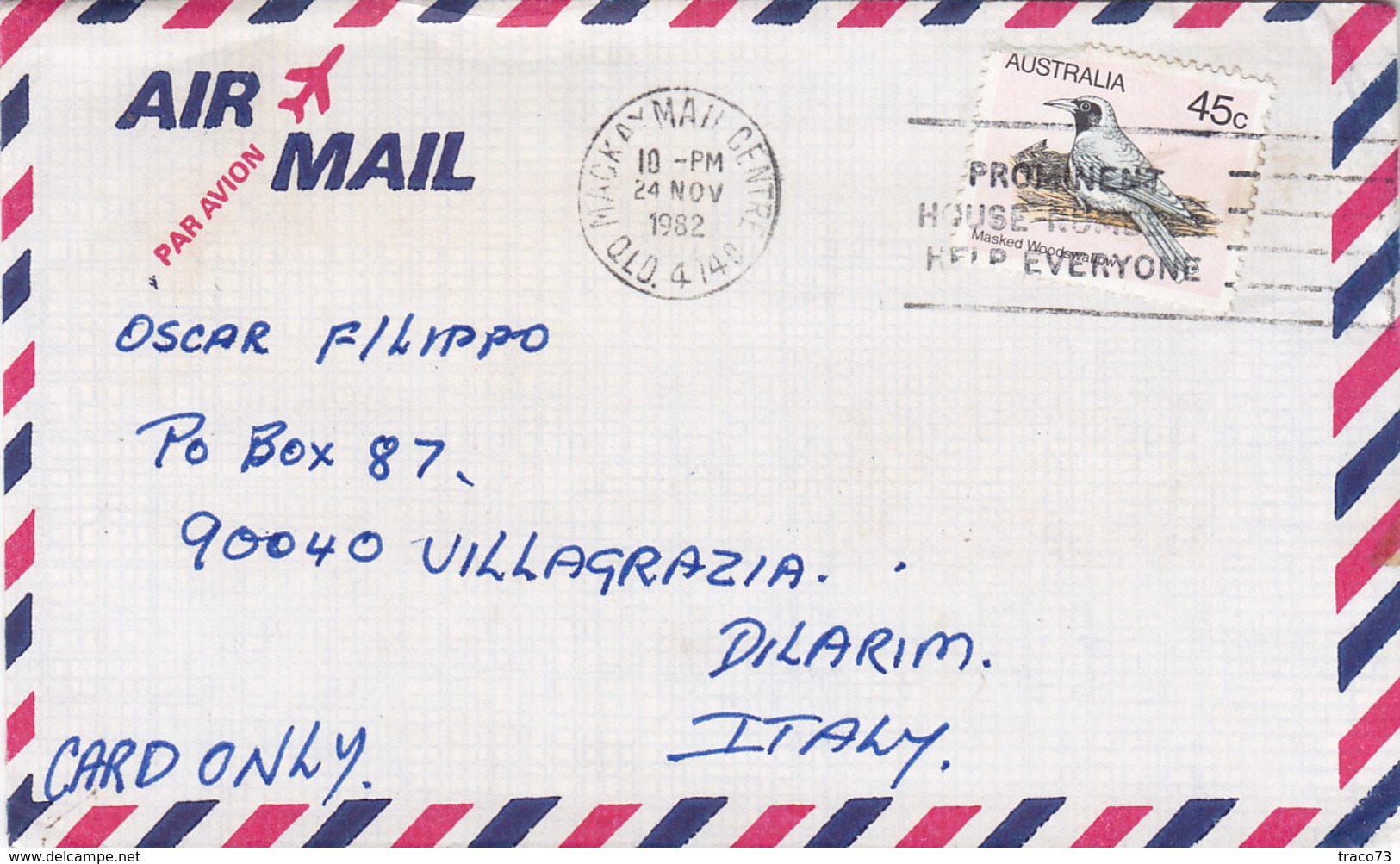 AUSTRALIA /  ITALIA -  Cover _ Lettera - Storia Postale