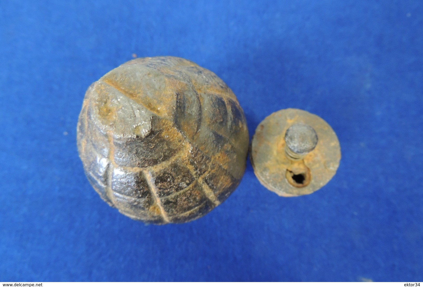 Belle grenade française, FOUG ou citron, complète et totalement inerte. WWI, 14-18