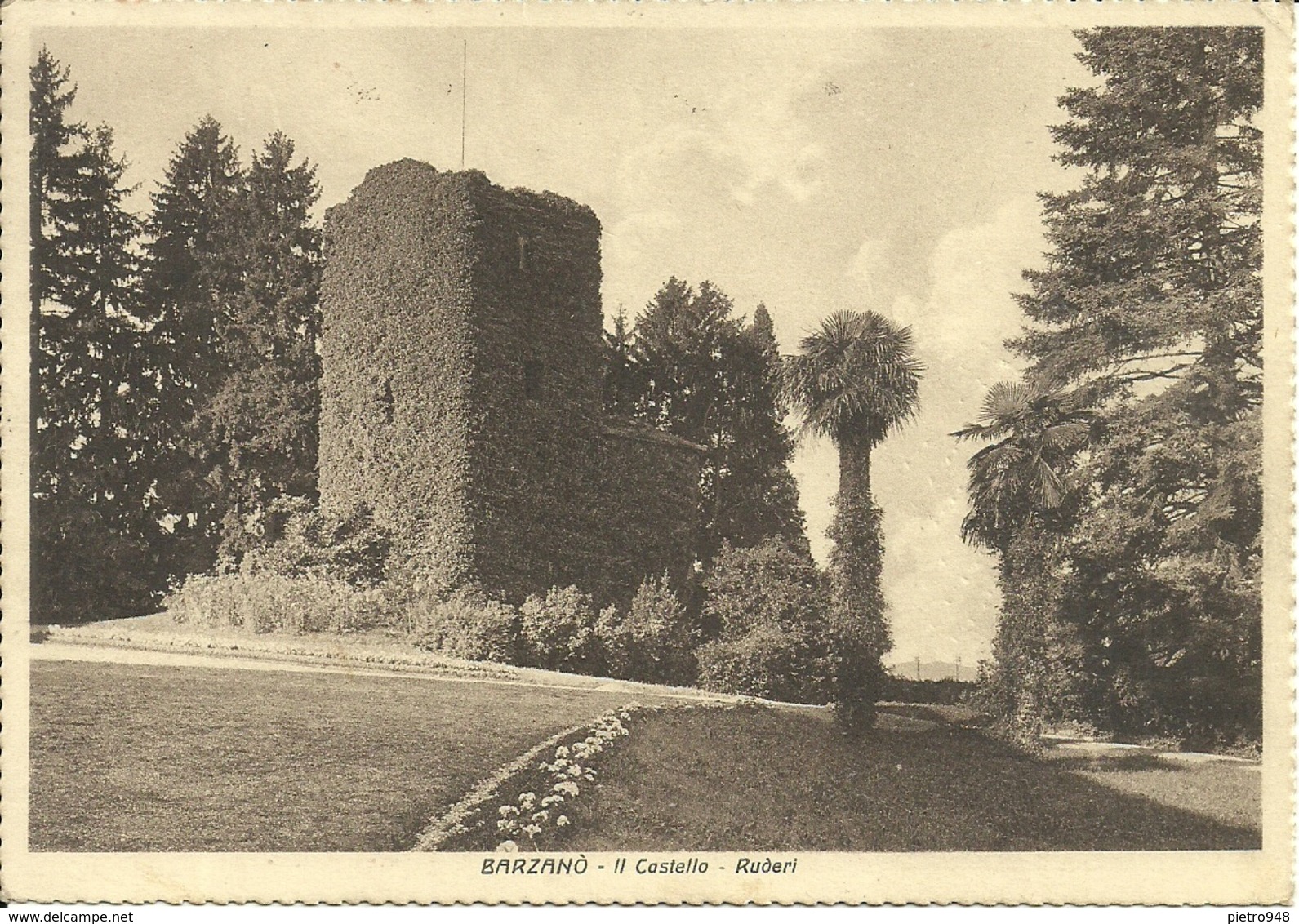 Barzanò (Lecco) Il Castello Ruderi, Le Chateau Ruines, Affrancatura "Verificato Per Censura" - Lecco