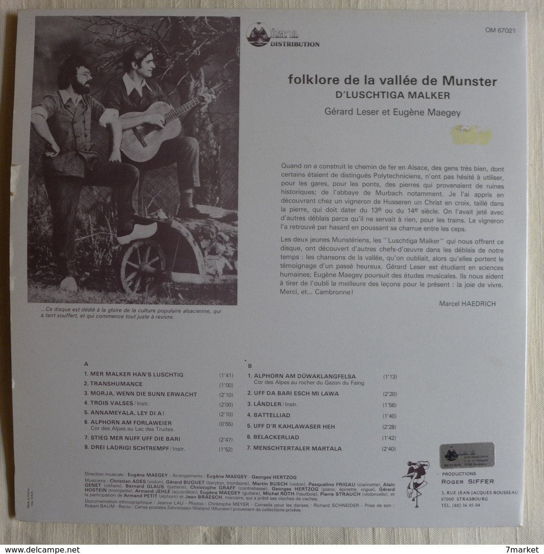 LP/ Gérard Leser Et Eugène Maegey - D'Luschtiga Malker. Folklore De La Vallée De Munster - World Music