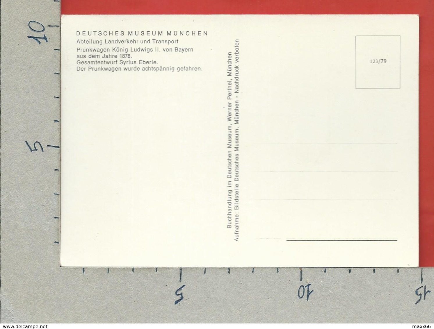 CARTOLINA NV GERMANIA - DEUTSCHES MUSEUM MUNCHEN - Prunkwagen Landverkehr Ludwigs II 1878 - 10 X 15 - Altri & Non Classificati