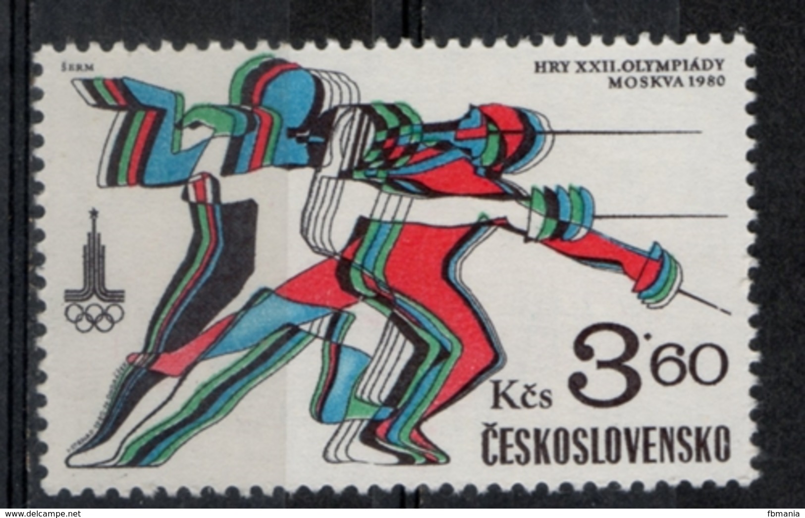 Cecoslovacchia Czechoslovakia 1980 - Giochi Olimpici Mosca Olympic Games Moscow Scherma Fencing  MNH ** - Escrime