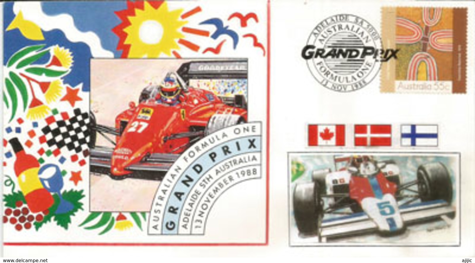 Australian F1 Grand Prix, Enveloppe Spéciale Adelaide Street Circuit 1988 - Automobile